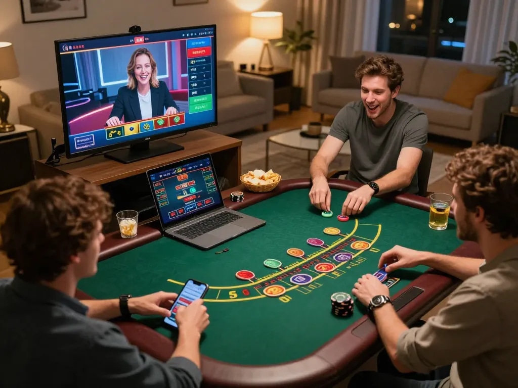 Engage with live dealer blackjack on link uu88 from the comfort of home, showcasing interactive gameplay and cozy setting.