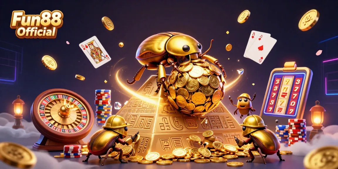 Experience excitement and winning strategies with Fun88 Official's vibrant casino-themed scene