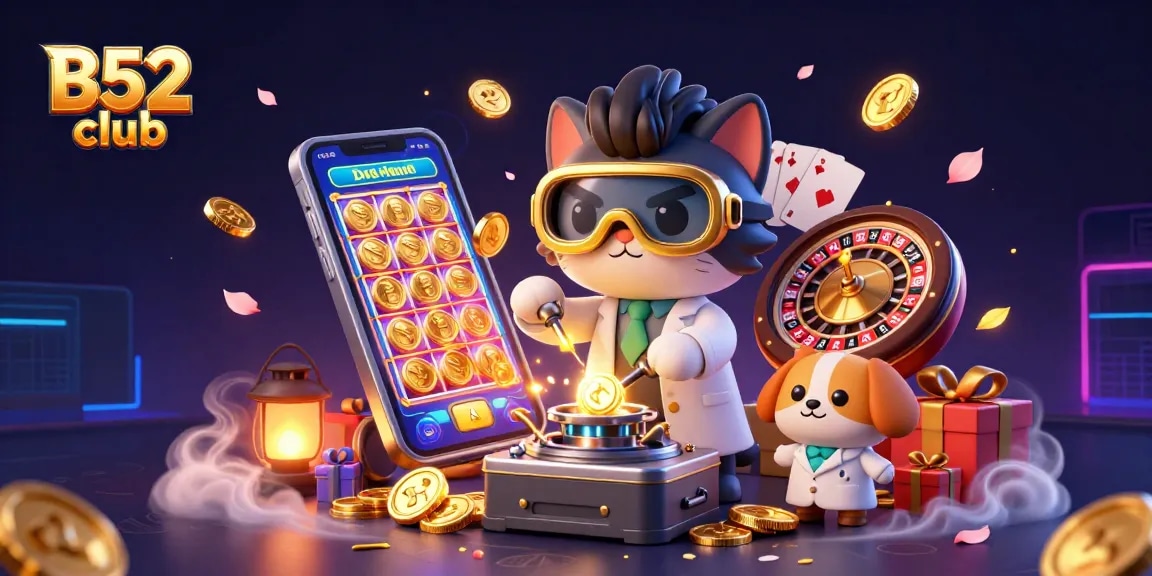 Engage with B52 club's vibrant gaming experience, featuring colorful slot games and dynamic prizes.