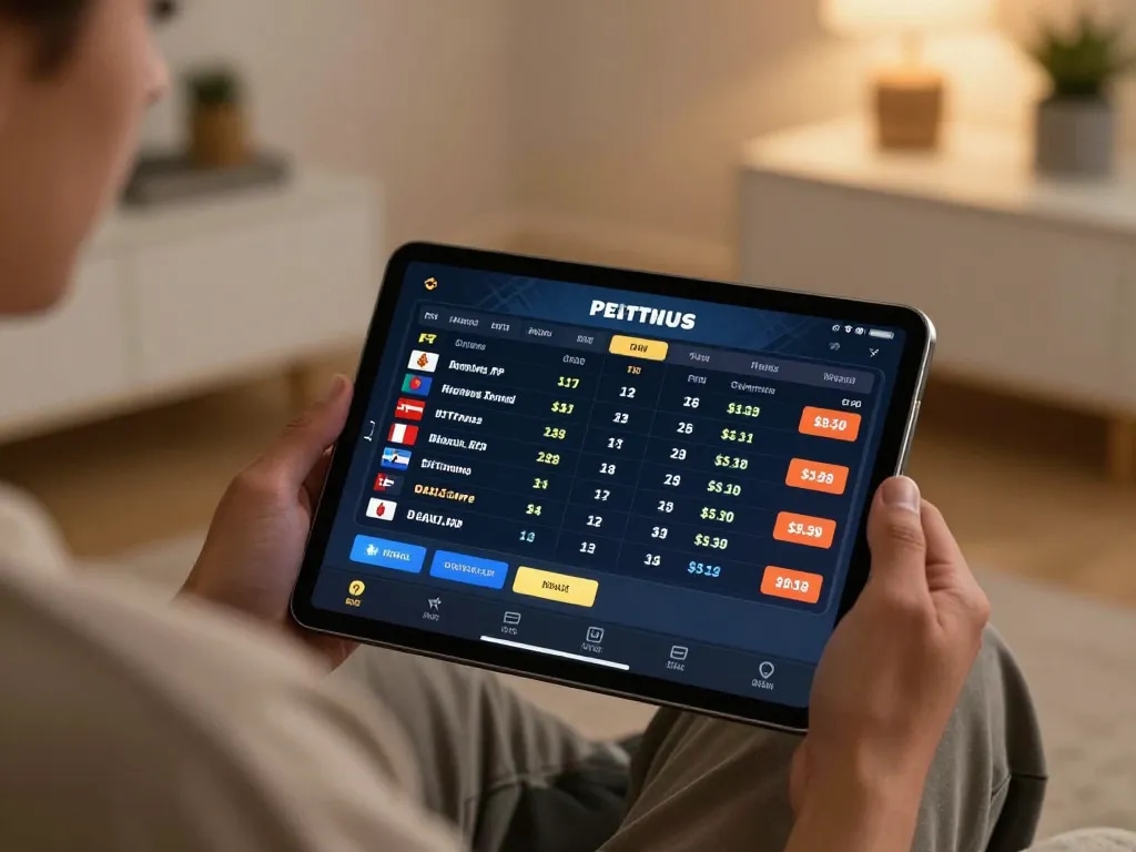 Engaging with trang cá cược bóng đá through a tablet while analyzing odds and making bets