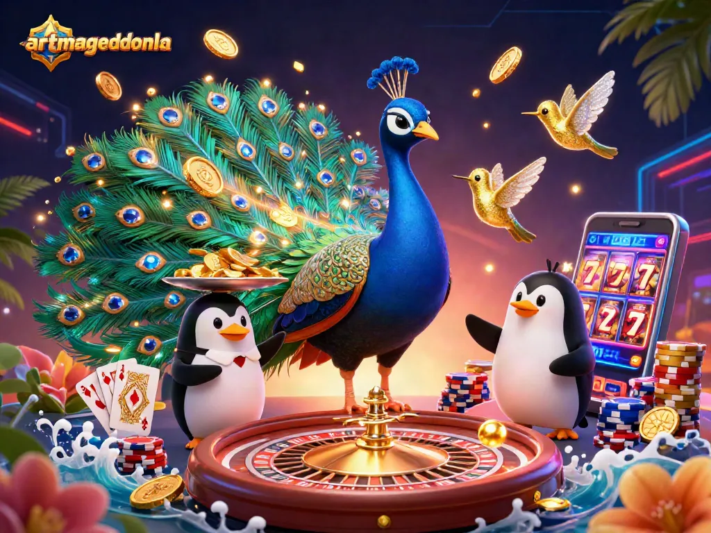 Experience the thrilling atmosphere of artmageddonla with vibrant casino elements and engaging characters.