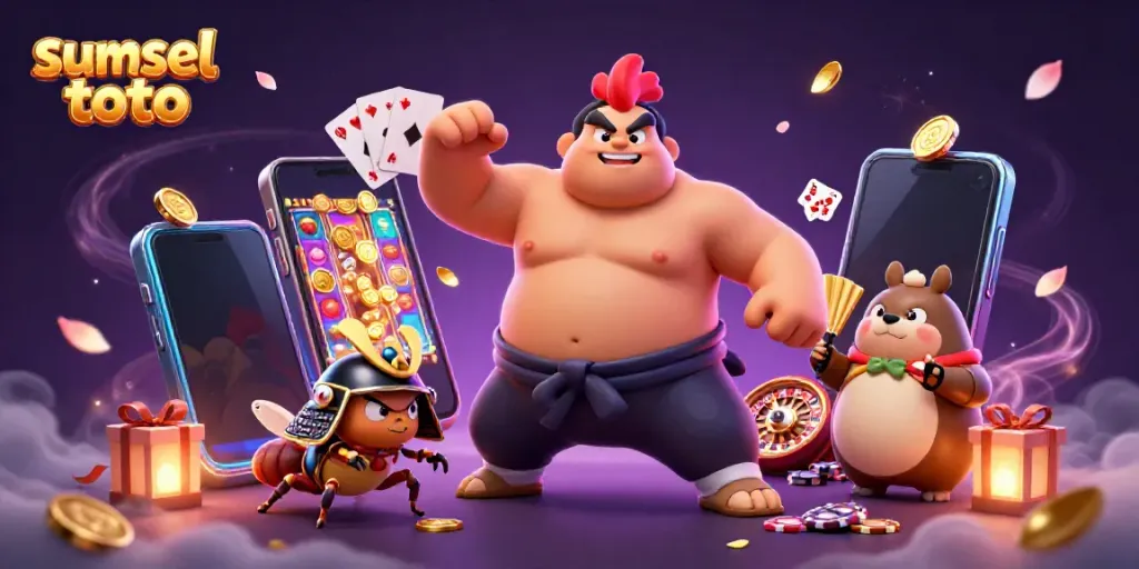 Experience sumsel toto gaming with captivating characters and dynamic casino elements in a vibrant 3D scene.