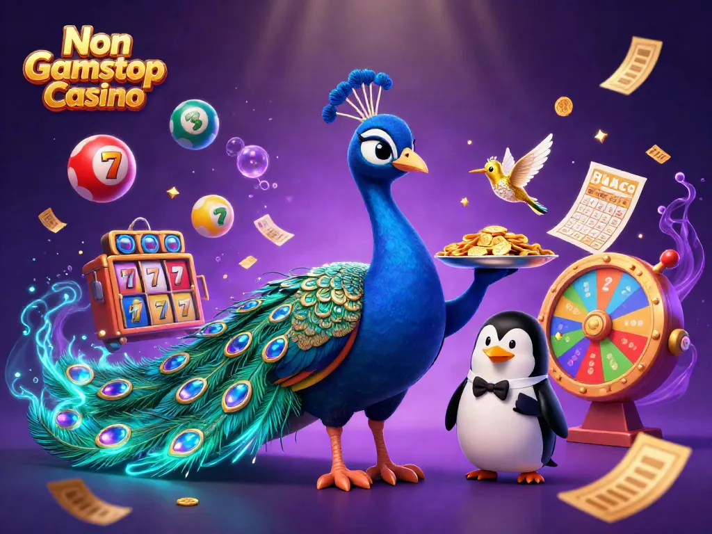 Experience the thrill of winning at a Non Gamstop Casino with colorful slots, vibrant characters, and dynamic gaming elements.