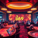 Experience the excitement at https://ii69vn.com/ with vibrant online casino scenes featuring lively gaming tables.