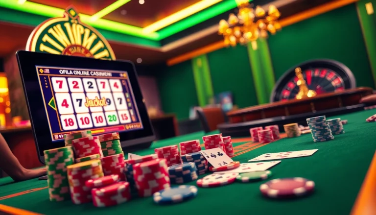 Experience thrilling game bài đổi thưởng online with vibrant poker chips and winning hands at a lively casino table.