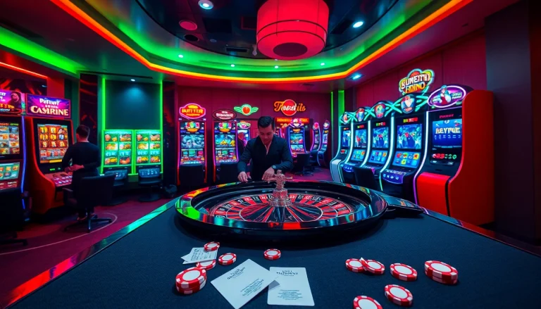 Gamble at https://sbobet102.com/ in a lively casino with roulette and poker action.