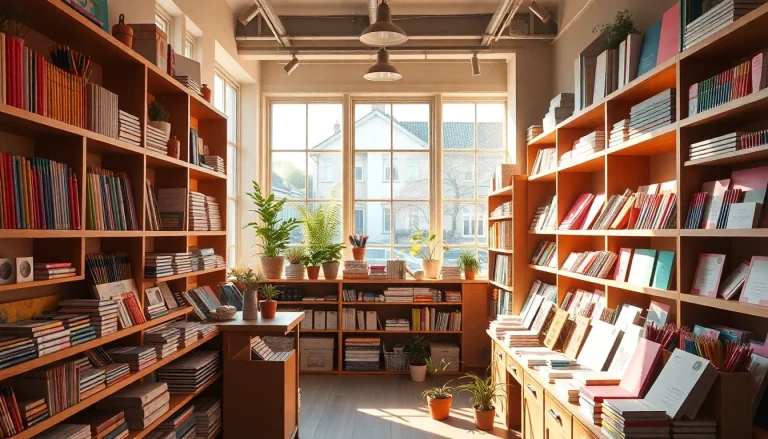 Showcase an inviting stationery UK store filled with colorful supplies, enhancing creativity.