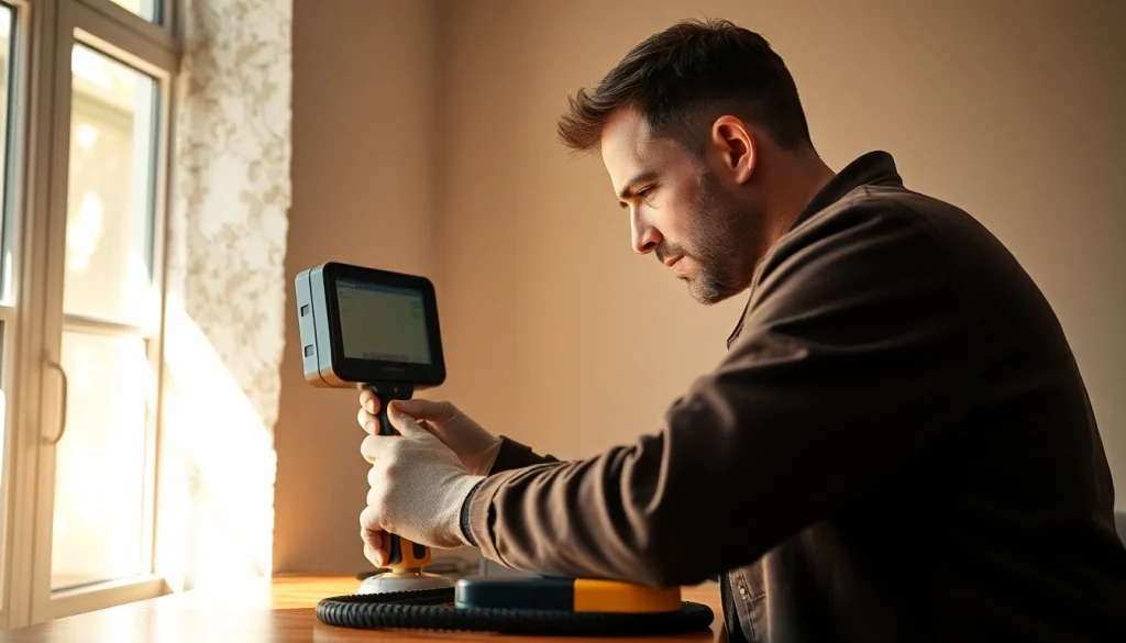 Expert technician performing leak detection Cornwall in a residential setting.
