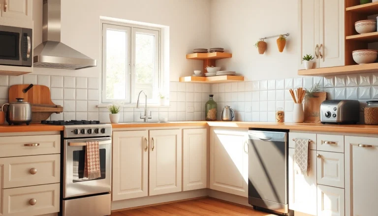 Discover бяла техника options with stylish retro ovens and modern dishwashers in a cozy kitchen.