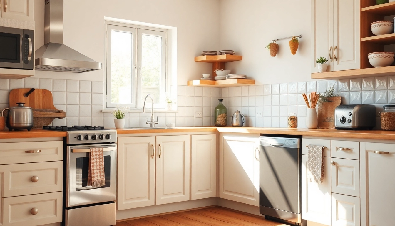 Discover бяла техника options with stylish retro ovens and modern dishwashers in a cozy kitchen.