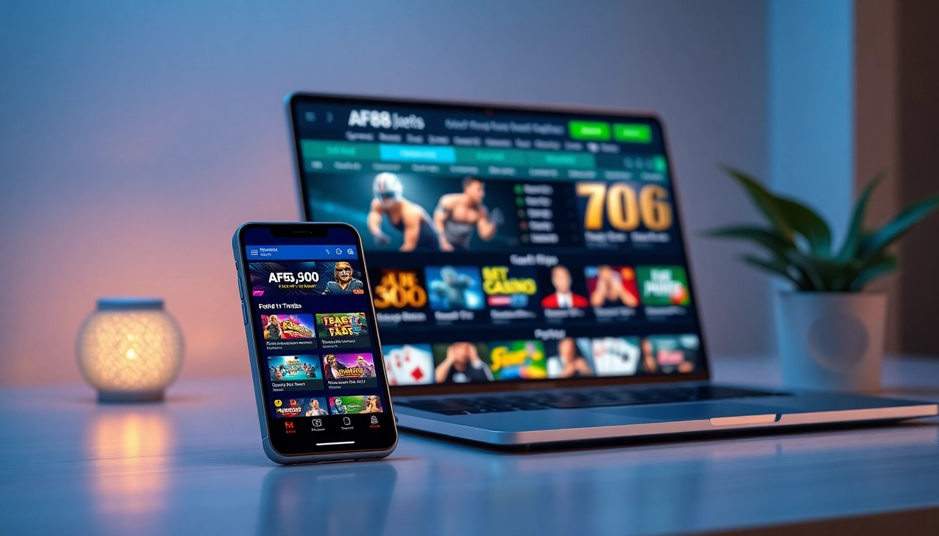 Interactive AF88 online betting platform showcasing diverse gaming options