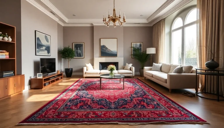 Admire a stunning Tappeto persiano Milano in a modern Milanese home, showcasing fine craftsmanship and vibrant colors.