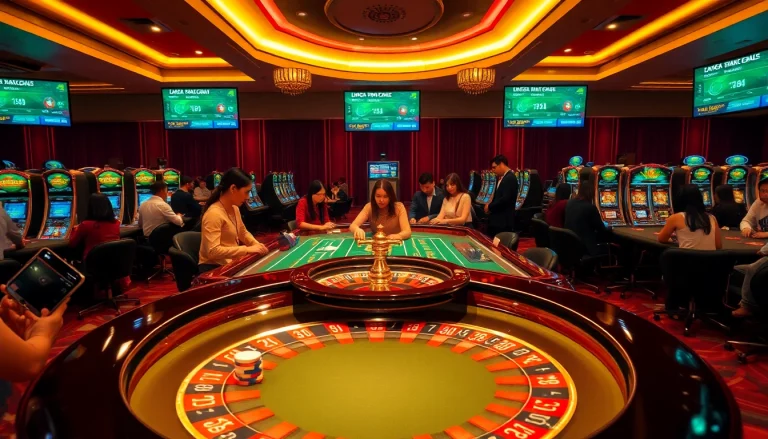 Experience thrilling gameplay at https://rr88csn.com/ with a vibrant roulette table and poker chips.