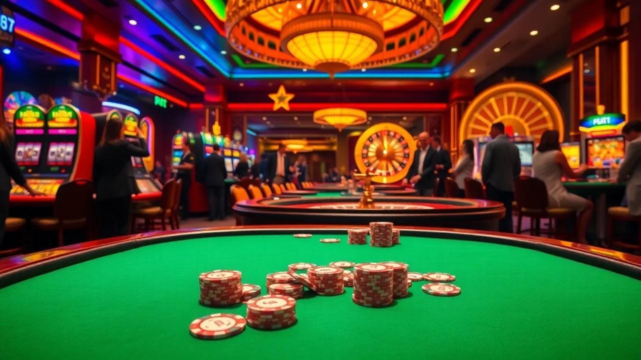 F8BET offers an exciting poker table experience with vibrant chips and engaging gameplay.