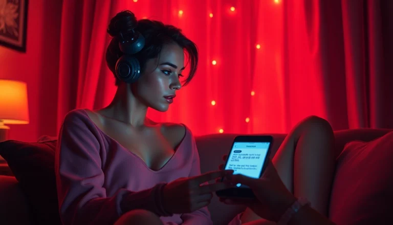 Sexting AI interaction between a user and a digital character in an intimate setting, highlighting romance.