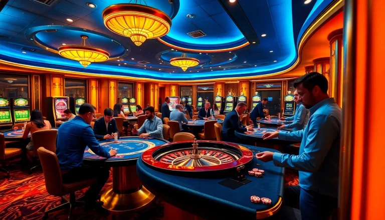 Players engaging in high-stakes games at Bugatti8-themed luxurious casino.
