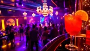 Night club sxm dynamic nightlife scene at Club Noir with vibrant dancers and cocktails