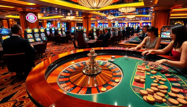 Experience the thrill of bet 88 at a luxurious casino, with vibrant roulette and excited players.