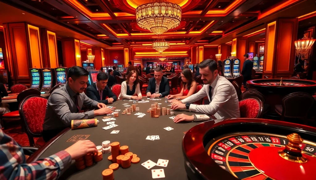 Professional gamblers engaging at a high-stakes game, showcasing the thrill of https://bet88b.us.com/.
