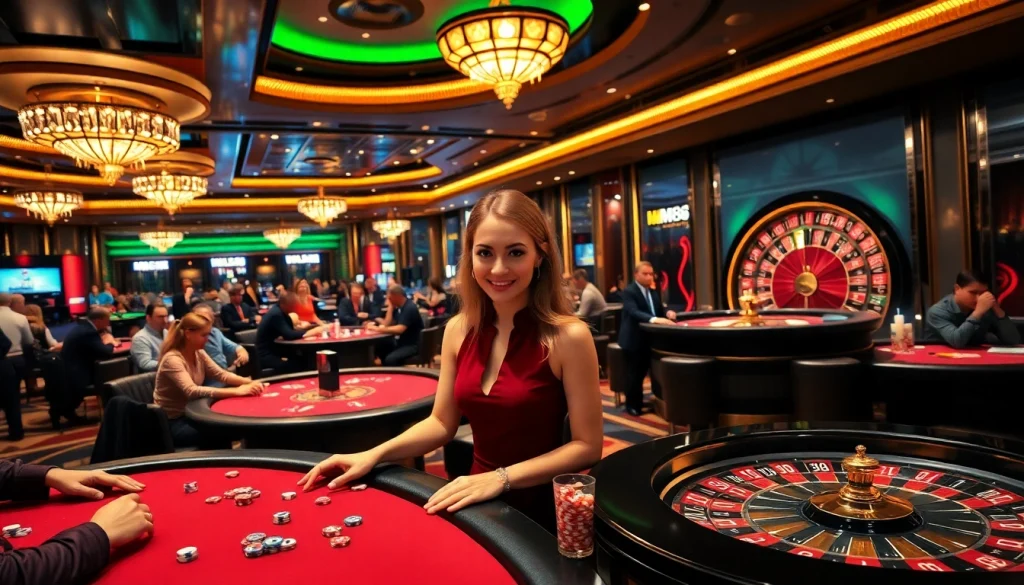 Experience thrilling gameplay at MM88 with vibrant poker tables and engaging roulette.