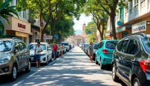 Car rental in Kuching Sarawak scene showcasing vibrant streets and rental options for tourists.