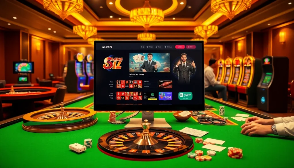 Experience the thrill of gambling at Nhà cái go99 with interactive gaming tables and vibrant slot machines.