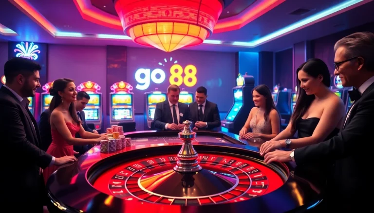 Players enjoying a luxurious casino atmosphere at the go 88 roulette table.