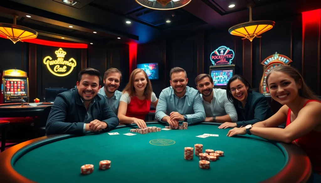 Experience thrilling betting action at https://9bet0.us.com/ with vibrant casino tables and players in a luxurious setting.