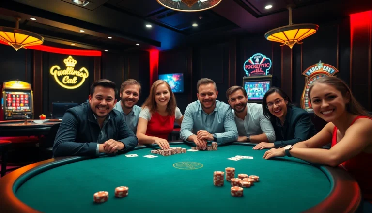 Experience thrilling betting action at https://9bet0.us.com/ with vibrant casino tables and players in a luxurious setting.