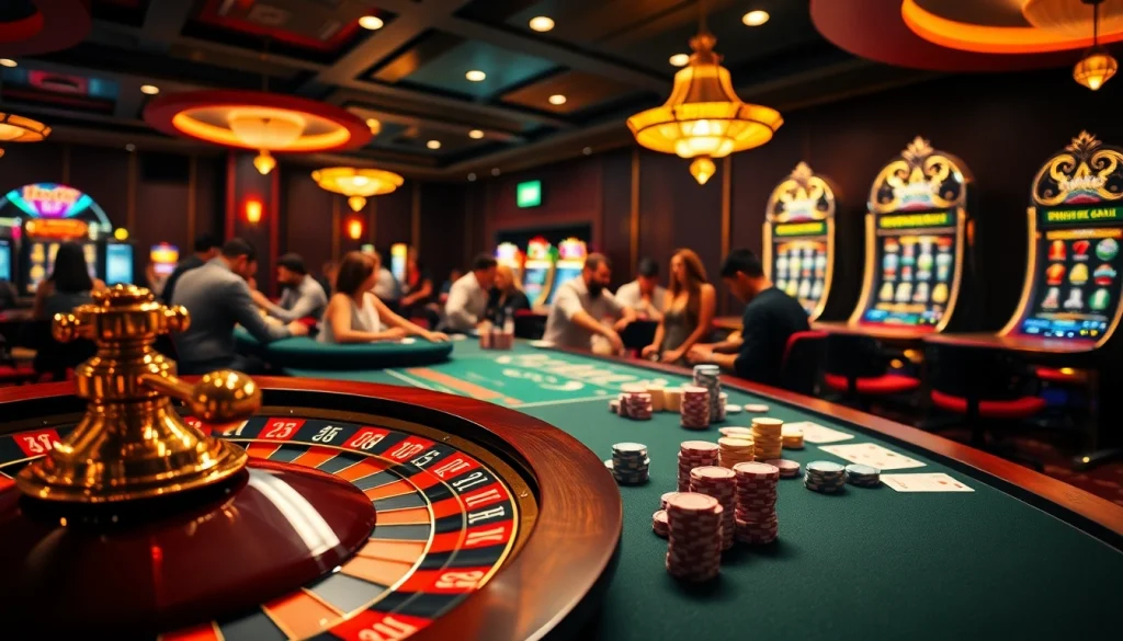 Players enjoying thrilling games at New888 casino, featuring roulette, poker, and slots.