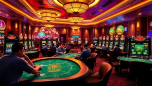 Experience thrilling gameplay at go99 com with poker chips and vibrant casino tables.