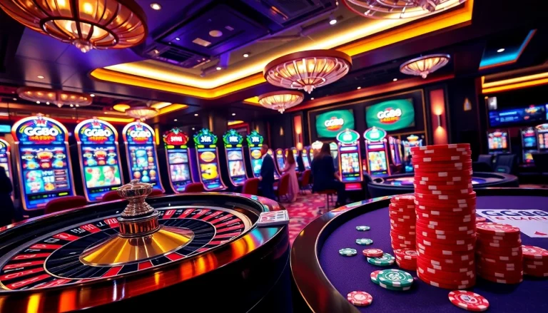 Experience the thrill of GG88 gaming with dynamic slot machines and a roulette wheel.