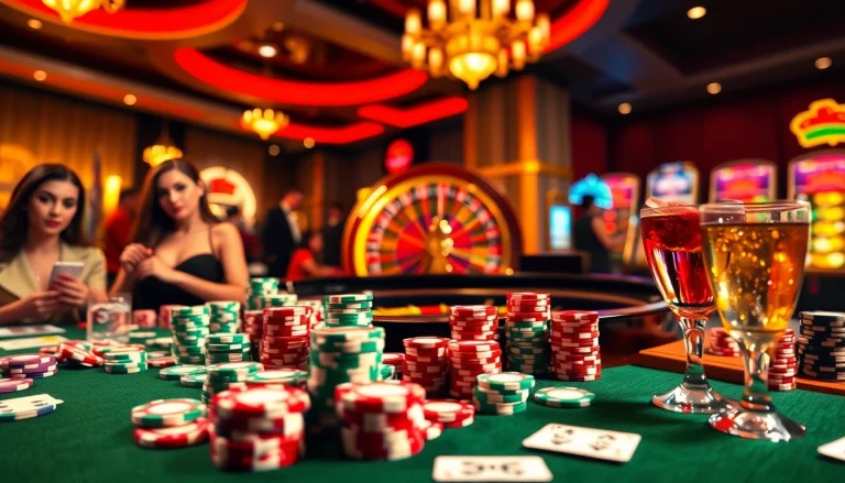 Experience the thrill of gambling with the engaging atmosphere from https://rr88.navy/ featuring lively casino tables and poker chips.
