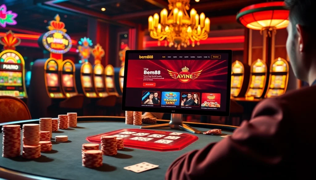 Experience excitement at bem88's live dealer table with vibrant slots and dynamic gameplay.