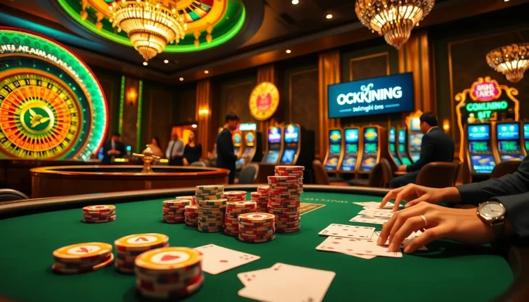 Experience the thrill of high-stakes gambling with OKKING at an upscale casino.