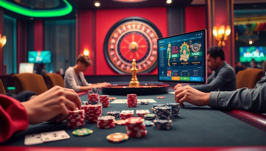 Experience the thrill of gaming at https://wapt.co.com/ with vibrant poker chips and an elegant casino environment.