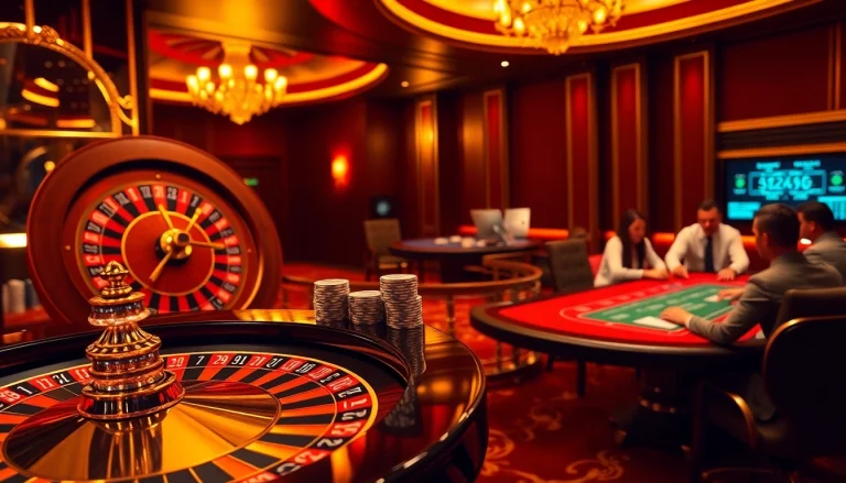 Experience exhilarating gaming at https://rr88.pizza/ with vibrant casino action featuring a roulette table and poker chips.