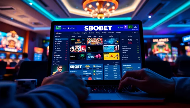SBOBET.dance online betting platform showcasing vibrant digital interface with users engaged in gaming.