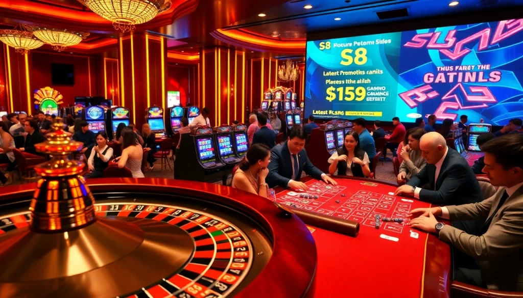 S8 casino scene with roulette wheel and poker players immersed in thrilling wagering.