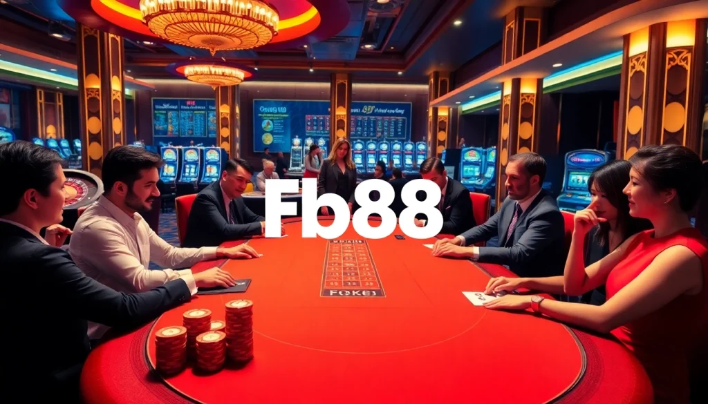 Experience thrilling poker action at Fb88 with elegant tables and vibrant casino atmosphere.