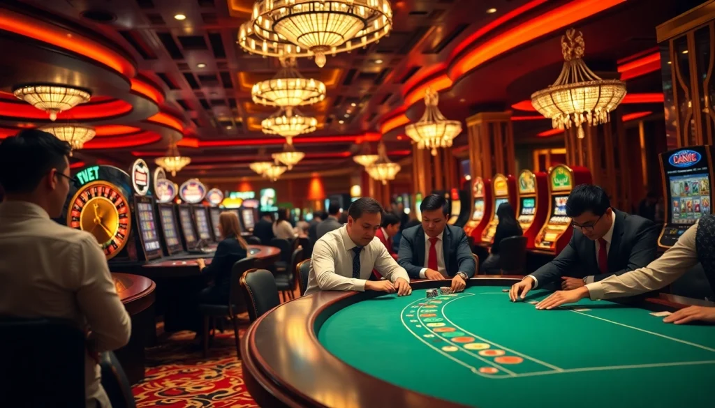 Experience thrilling gameplay with gamebaidoithuong.trading at a luxurious casino setting.