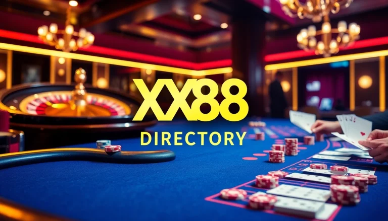 Experience the excitement of the casino with XX88 DIRECTORY showcasing vibrant gaming action and luxury.