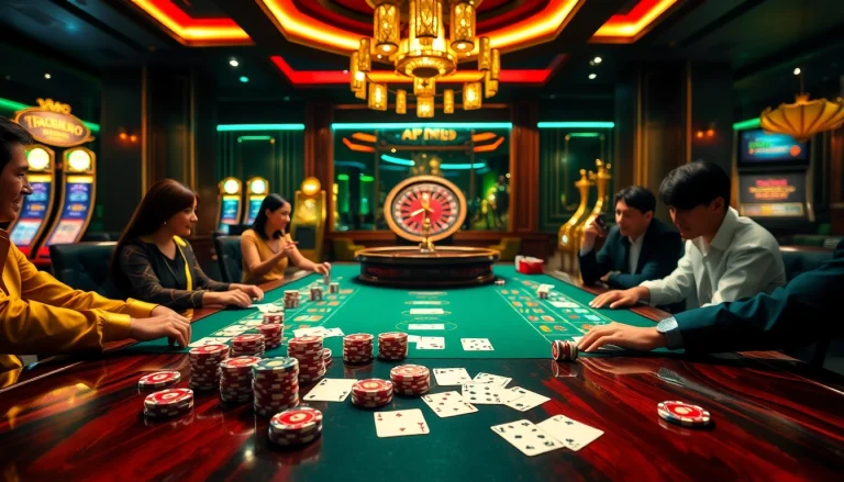 Experience the excitement of betting at gamebaidoithuong.trading with a lively casino scene.