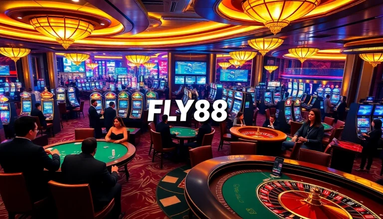 Players enjoying various games at nhà cái thể thao FLY88, showcasing excitement and luxury.