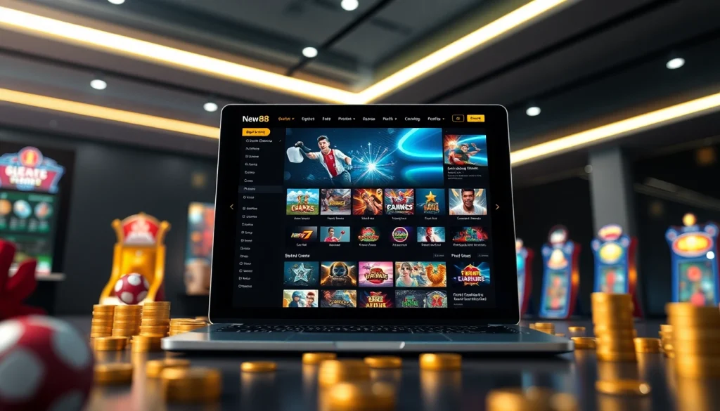 New88's modern online betting interface showcasing diverse gaming options.