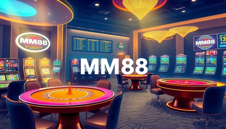 Experience the excitement of MM88's online casino with vibrant gaming scenes.