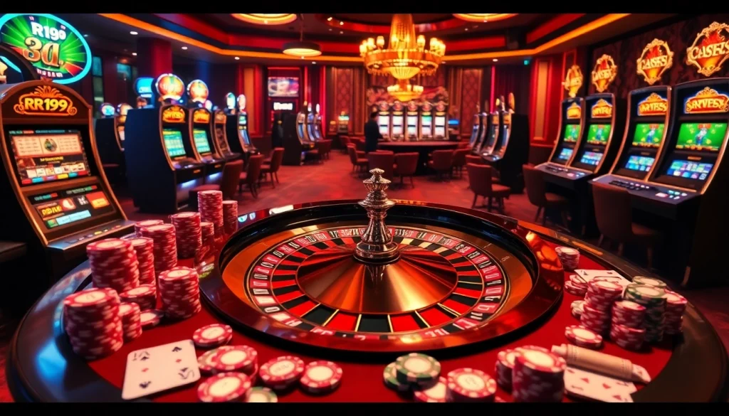 Place bets confidently at the RR 99 roulette table amid vibrant casino action.