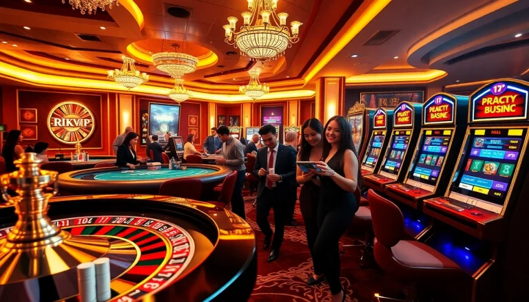 Experience the excitement of RIKVIP as players engage in high-stakes casino games and digital slot machines.