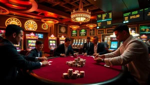 Engaged players at a high-stakes poker table showcasing the thrill of gambling at https://good88k.blog.