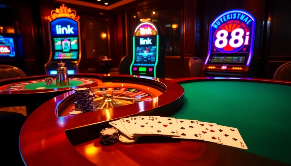 Experience the excitement of gaming with link 88i at a luxurious casino table.